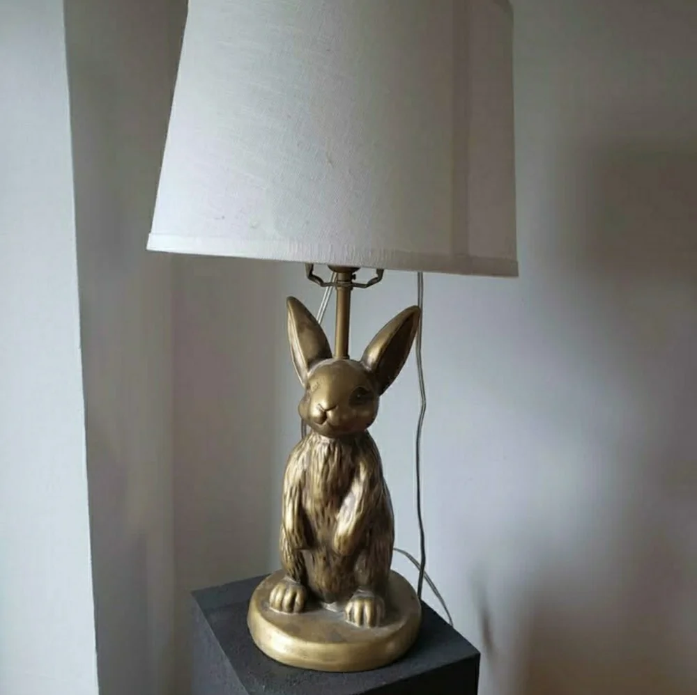 Pottery Barn Gold Rabbit Table Lamp